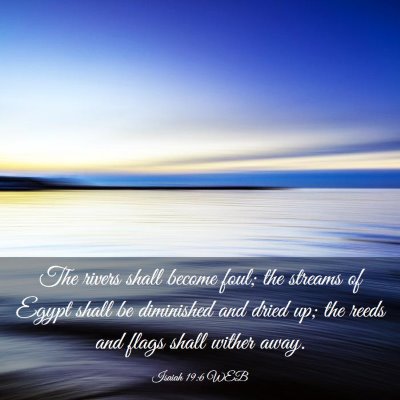 Picture 03 - Isaiah 19:6 WEB - The rivers shall become foul; the streams of - Bible Verse Picture