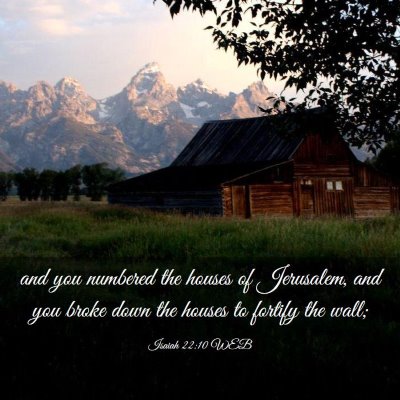 Picture 03 - Isaiah 22:10 WEB - and you numbered the houses of Jerusalem, and you - Bible Verse Picture