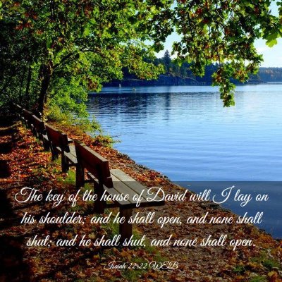 Picture 03 - Isaiah 22:22 WEB - The key of the house of David will I lay on his - Bible Verse Picture