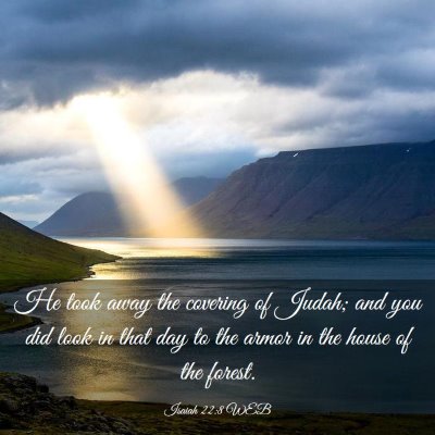 Picture 03 - Isaiah 22:8 WEB - He took away the covering of Judah; and you did - Bible Verse Picture