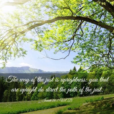 Picture 03 - Isaiah 26:7 WEB - The way of the just is uprightness: you that are - Bible Verse Picture