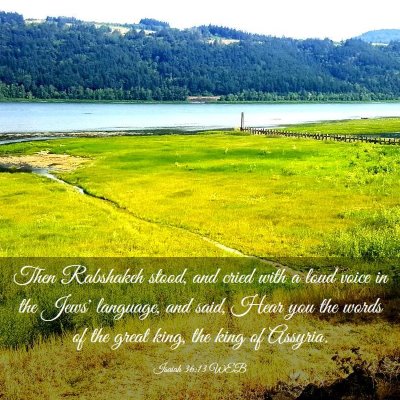 Picture 03 - Isaiah 36:13 WEB - Then Rabshakeh stood, and cried with a loud voice - Bible Verse Picture