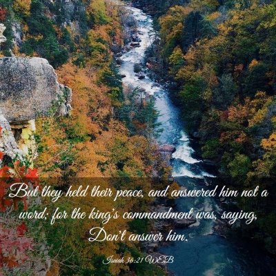 Picture 03 - Isaiah 36:21 WEB - But they held their peace, and answered him not a - Bible Verse Picture