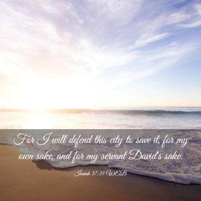 Picture 03 - Isaiah 37:35 WEB - For I will defend this city to save it, for my - Bible Verse Picture