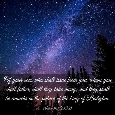 Picture 03 - Isaiah 39:7 WEB - Of your sons who shall issue from you, whom you - Bible Verse Picture