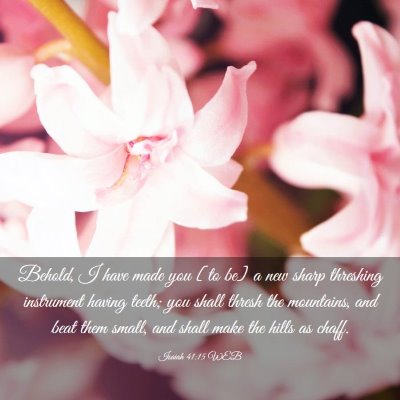 Picture 03 - Isaiah 41:15 WEB - Behold, I have made you [to be] a new sharp - Bible Verse Picture