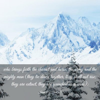 Picture 03 - Isaiah 43:17 WEB - who brings forth the chariot and horse, the army - Bible Verse Picture