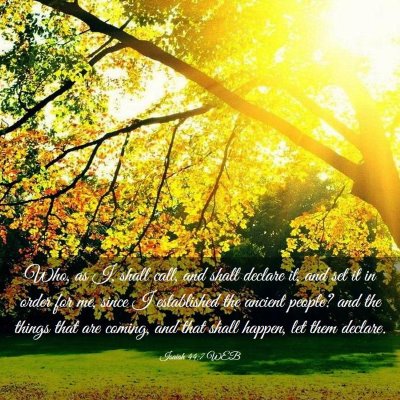Picture 03 - Isaiah 44:7 WEB - Who, as I, shall call, and shall declare it, and - Bible Verse Picture