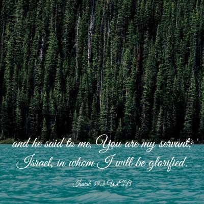 Picture 03 - Isaiah 49:3 WEB - and he said to me, You are my servant; Israel, in - Bible Verse Picture
