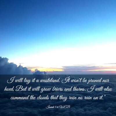 Picture 03 - Isaiah 5:6 WEB - I will lay it a wasteland. It won't be pruned nor - Bible Verse Picture