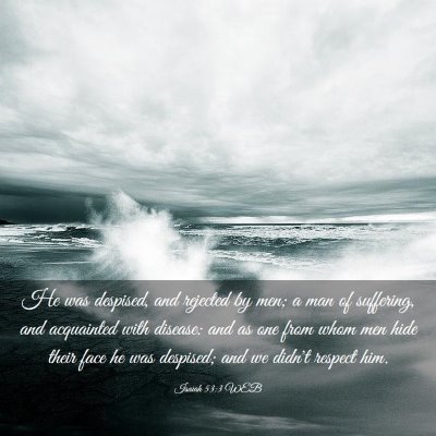 Picture 03 - Isaiah 53:3 WEB - He was despised, and rejected by men; a man of - Bible Verse Picture