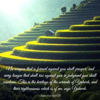 Picture 03 - Isaiah 54:17 WEB - No weapon that is formed against you shall - Bible Verse Picture