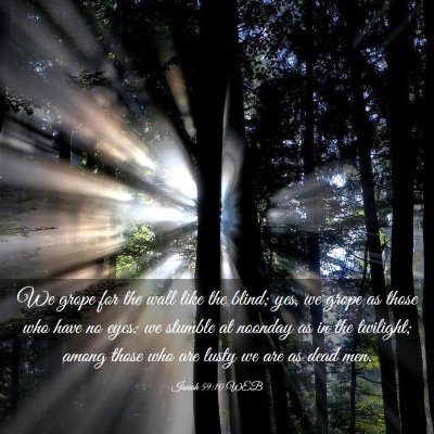 Picture 03 - Isaiah 59:10 WEB - We grope for the wall like the blind; yes, we - Bible Verse Picture