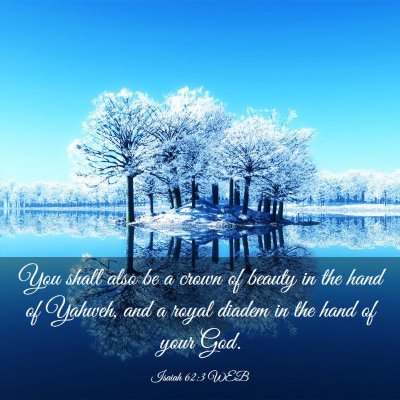 Picture 03 - Isaiah 62:3 WEB - You shall also be a crown of beauty in the hand - Bible Verse Picture