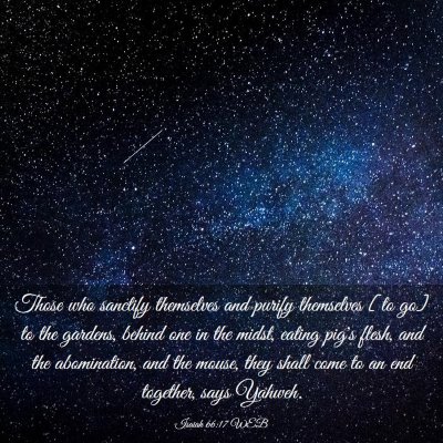 Picture 03 - Isaiah 66:17 WEB - Those who sanctify themselves and purify - Bible Verse Picture