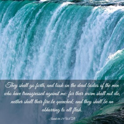 Picture 03 - Isaiah 66:24 WEB - They shall go forth, and look on the dead bodies - Bible Verse Picture