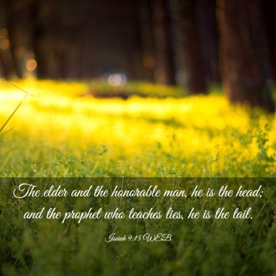 Picture 03 - Isaiah 9:15 WEB - The elder and the honorable man, he is the head; - Bible Verse Picture