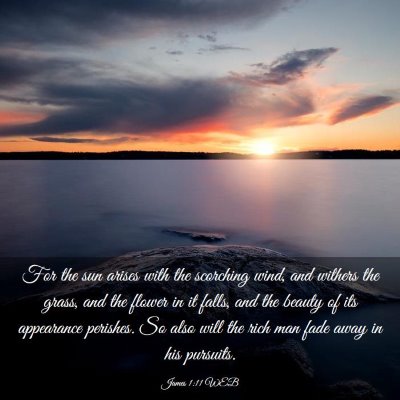Picture 03 - James 1:11 WEB - For the sun arises with the scorching wind, and - Bible Verse Picture
