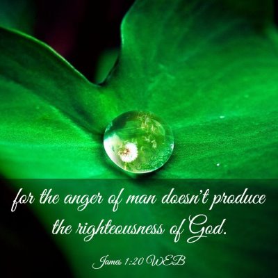 Picture 03 - James 1:20 WEB - for the anger of man doesn't produce the - Bible Verse Picture