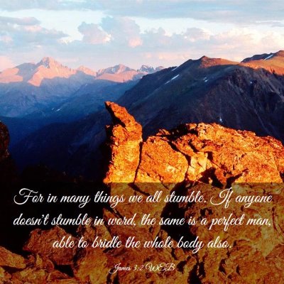 Picture 03 - James 3:2 WEB - For in many things we all stumble. If anyone - Bible Verse Picture