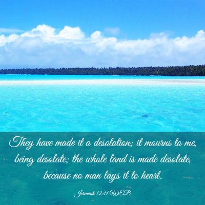 Picture 03 - Jeremiah 12:11 WEB - They have made it a desolation; it mourns to me, - Bible Verse Picture