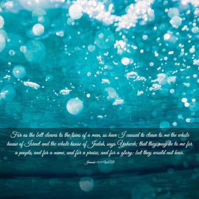 Picture 03 - Jeremiah 13:11 WEB - For as the belt cleaves to the loins of a man, so - Bible Verse Picture