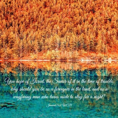 Picture 03 - Jeremiah 14:8 WEB - You hope of Israel, the Savior of it in the time - Bible Verse Picture