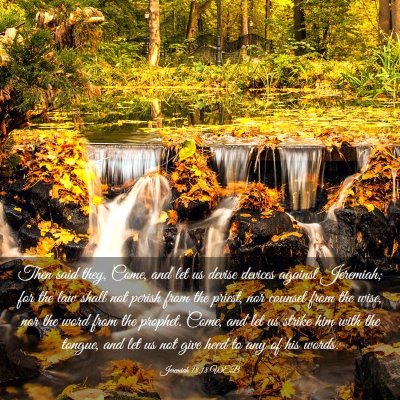 Picture 03 - Jeremiah 18:18 WEB - Then said they, Come, and let us devise devices - Bible Verse Picture