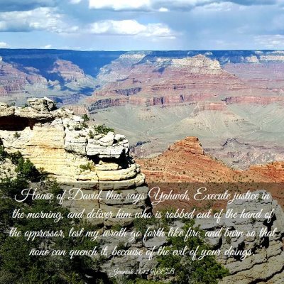 Picture 03 - Jeremiah 21:12 WEB - House of David, thus says Yahweh, Execute justice - Bible Verse Picture