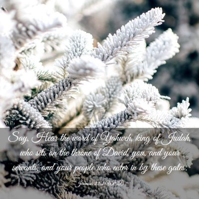 Picture 03 - Jeremiah 22:2 WEB - Say, Hear the word of Yahweh, king of Judah, who - Bible Verse Picture