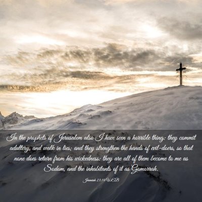 Picture 03 - Jeremiah 23:14 WEB - In the prophets of Jerusalem also I have seen a - Bible Verse Picture