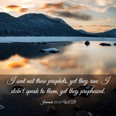 Picture 03 - Jeremiah 23:21 WEB - I sent not these prophets, yet they ran: I didn't - Bible Verse Picture