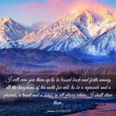 Picture 03 - Jeremiah 24:9 WEB - I will even give them up to be tossed back and - Bible Verse Picture