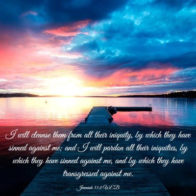Picture 03 - Jeremiah 33:8 WEB - I will cleanse them from all their iniquity, by - Bible Verse Picture