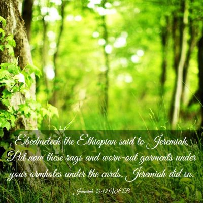 Picture 03 - Jeremiah 38:12 WEB - Ebedmelech the Ethiopian said to Jeremiah, Put - Bible Verse Picture