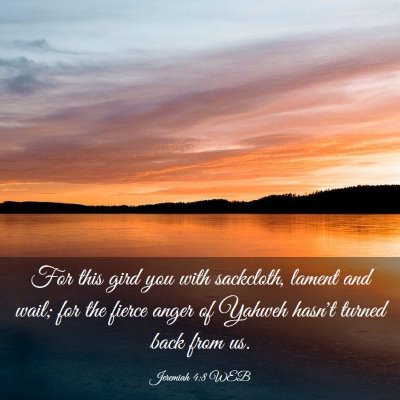 Picture 03 - Jeremiah 4:8 WEB - For this gird you with sackcloth, lament and - Bible Verse Picture