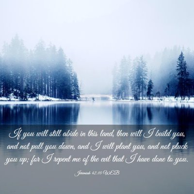 Picture 03 - Jeremiah 42:10 WEB - If you will still abide in this land, then will I - Bible Verse Picture