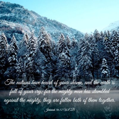 Picture 03 - Jeremiah 46:12 WEB - The nations have heard of your shame, and the - Bible Verse Picture