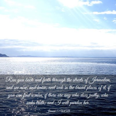 Picture 03 - Jeremiah 5:1 WEB - Run you back and forth through the streets of - Bible Verse Picture