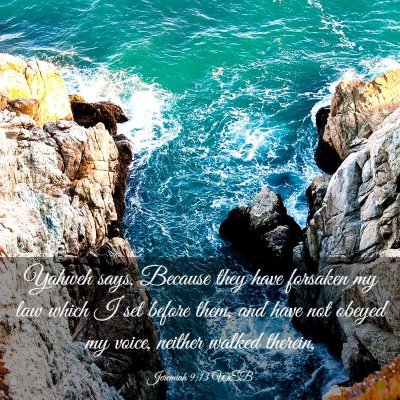 Picture 03 - Jeremiah 9:13 WEB - Yahweh says, Because they have forsaken my law - Bible Verse Picture