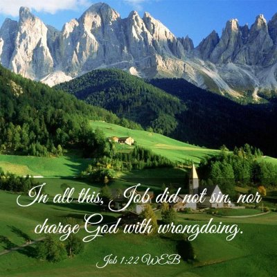 Picture 03 - Job 1:22 WEB - In all this, Job did not sin, nor charge God with - Bible Verse Picture