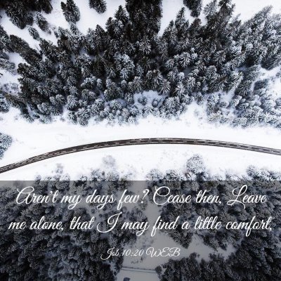 Picture 03 - Job 10:20 WEB - Aren't my days few? Cease then, Leave me alone, - Bible Verse Picture