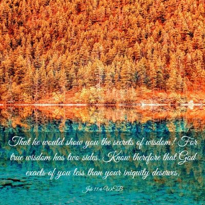 Picture 03 - Job 11:6 WEB - That he would show you the secrets of wisdom! For - Bible Verse Picture