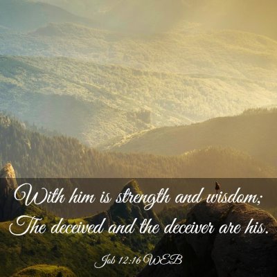 Picture 03 - Job 12:16 WEB - With him is strength and wisdom; The deceived and - Bible Verse Picture