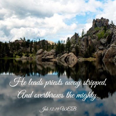 Picture 03 - Job 12:19 WEB - He leads priests away stripped, And overthrows - Bible Verse Picture