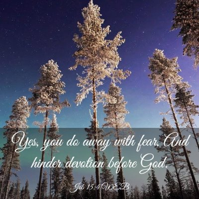 Picture 03 - Job 15:4 WEB - Yes, you do away with fear, And hinder devotion - Bible Verse Picture