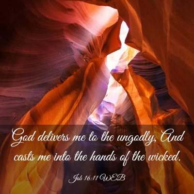 Picture 03 - Job 16:11 WEB - God delivers me to the ungodly, And casts me into - Bible Verse Picture
