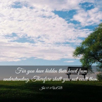 Picture 03 - Job 17:4 WEB - For you have hidden their heart from - Bible Verse Picture