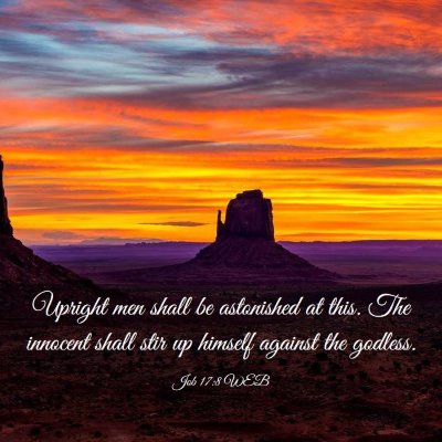 Picture 03 - Job 17:8 WEB - Upright men shall be astonished at this. The - Bible Verse Picture