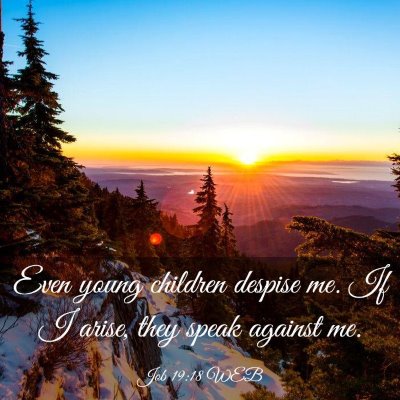 Picture 03 - Job 19:18 WEB - Even young children despise me. If I arise, they - Bible Verse Picture